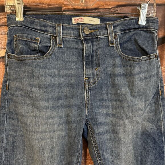 Levi Strauss Signature Boys Blue Straight Leg Denim Jeans Size 14 Regular Casual - Picture 2 of 11